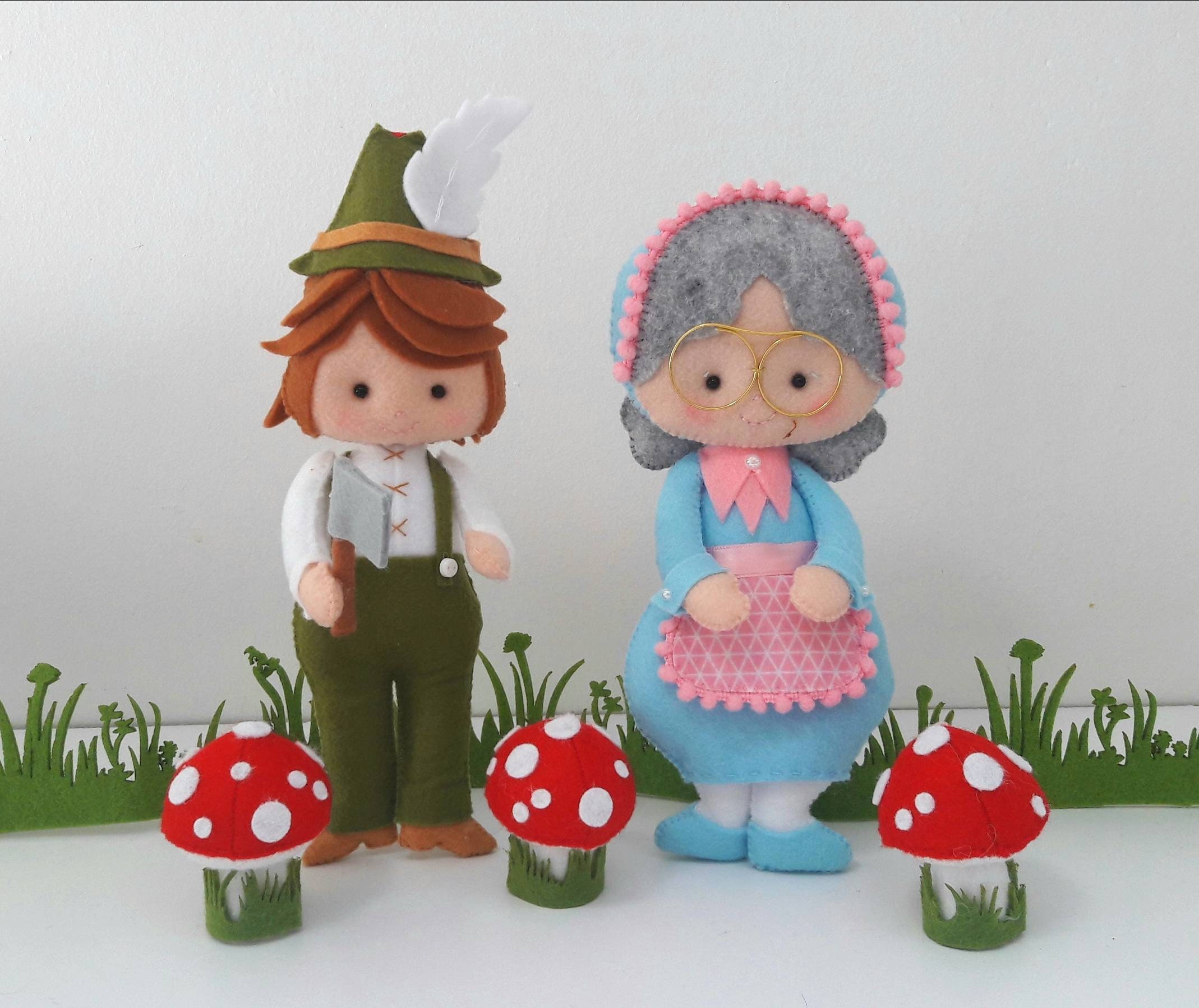 フェルトの赤ずきん人形：手作りの子供部屋飾り - Etsy 日本