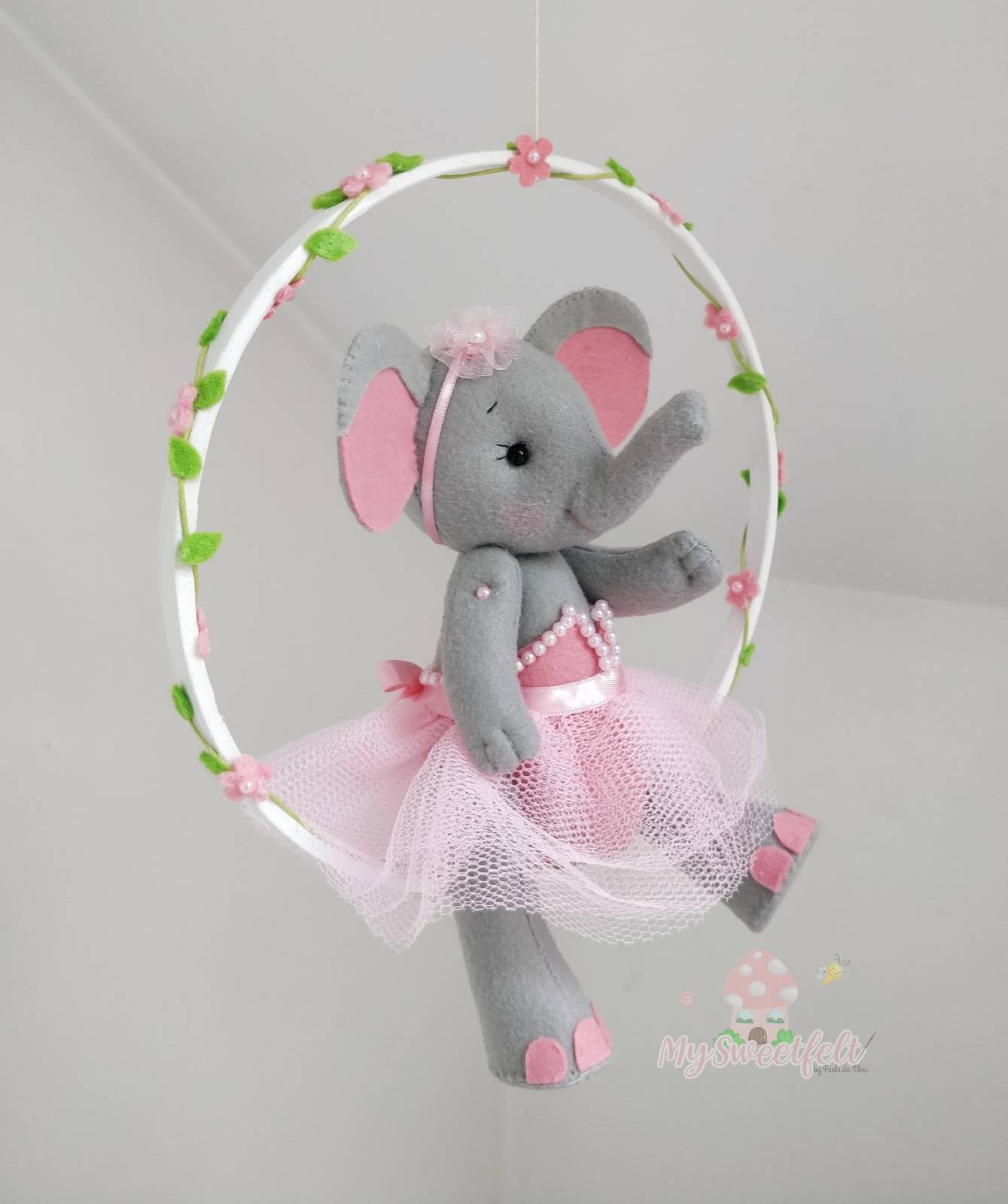 Cute Elephant Ballerina Mobile/Suspendu Cribmobile Pépinière Éléphant Ballerine Décor Fille Plafond 