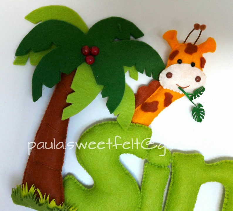 Cute safari sign door hanger name banner