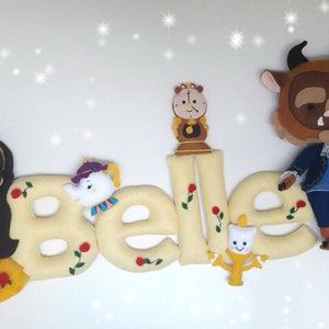 La Bella y la Bestia fieltro nombre banner / Bella / guardería decir/ niña deciration / letras de fieltro / decoración de fieltro / decoración de fiesta