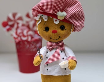Cute felt gingerbreadman doll, Christmas decorations, gingerbread