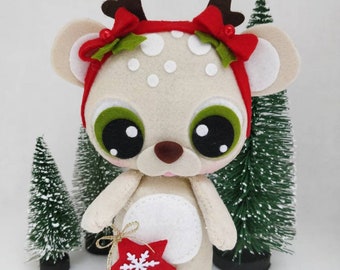 Polar bear felt ornament, felt decorations, Christmas tree ornaments,