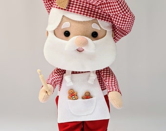 A cute felt Santa Claus doll for your Christmas decorations, Santa baker,