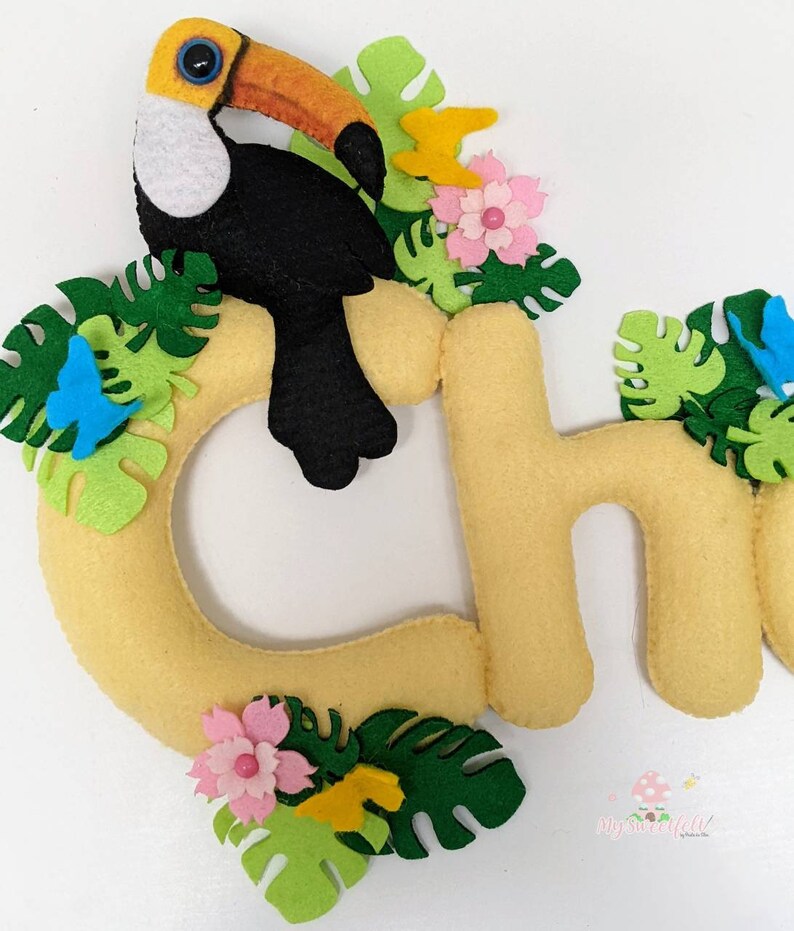 Amazónia Name Banner Felt Name Banner Jaguar Tucan Etsy