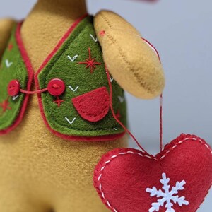 Felt gingerbread doll, Christmas ornaments, gingerbread centerpiece, Felt Christmas decorations, cute Gingerbread image 3