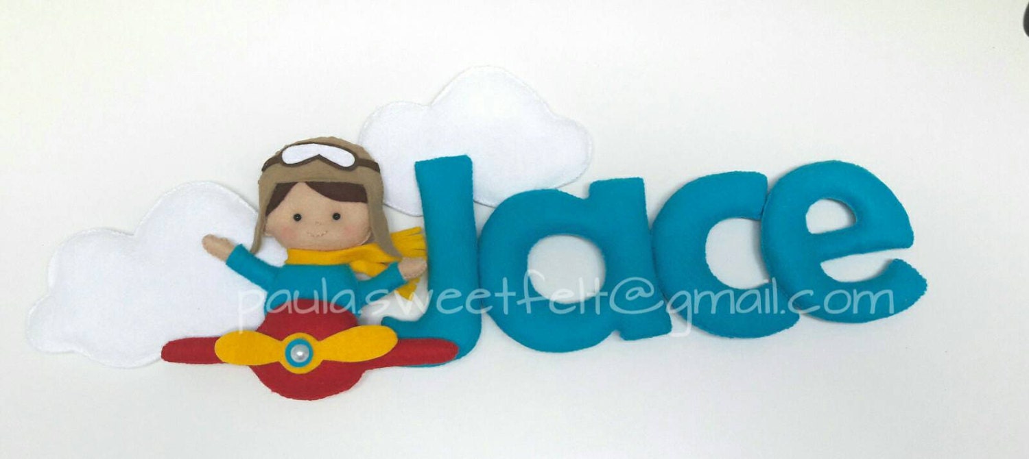 Signe Mignon d'aviateur/Bannière de Nom Aviateur Décor Pépinière