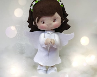 Angel doll, 1st communion favor, 1st communion gifts, girls gifts, gardien angel, confirmation gift, nursery decor, party decor, baptism