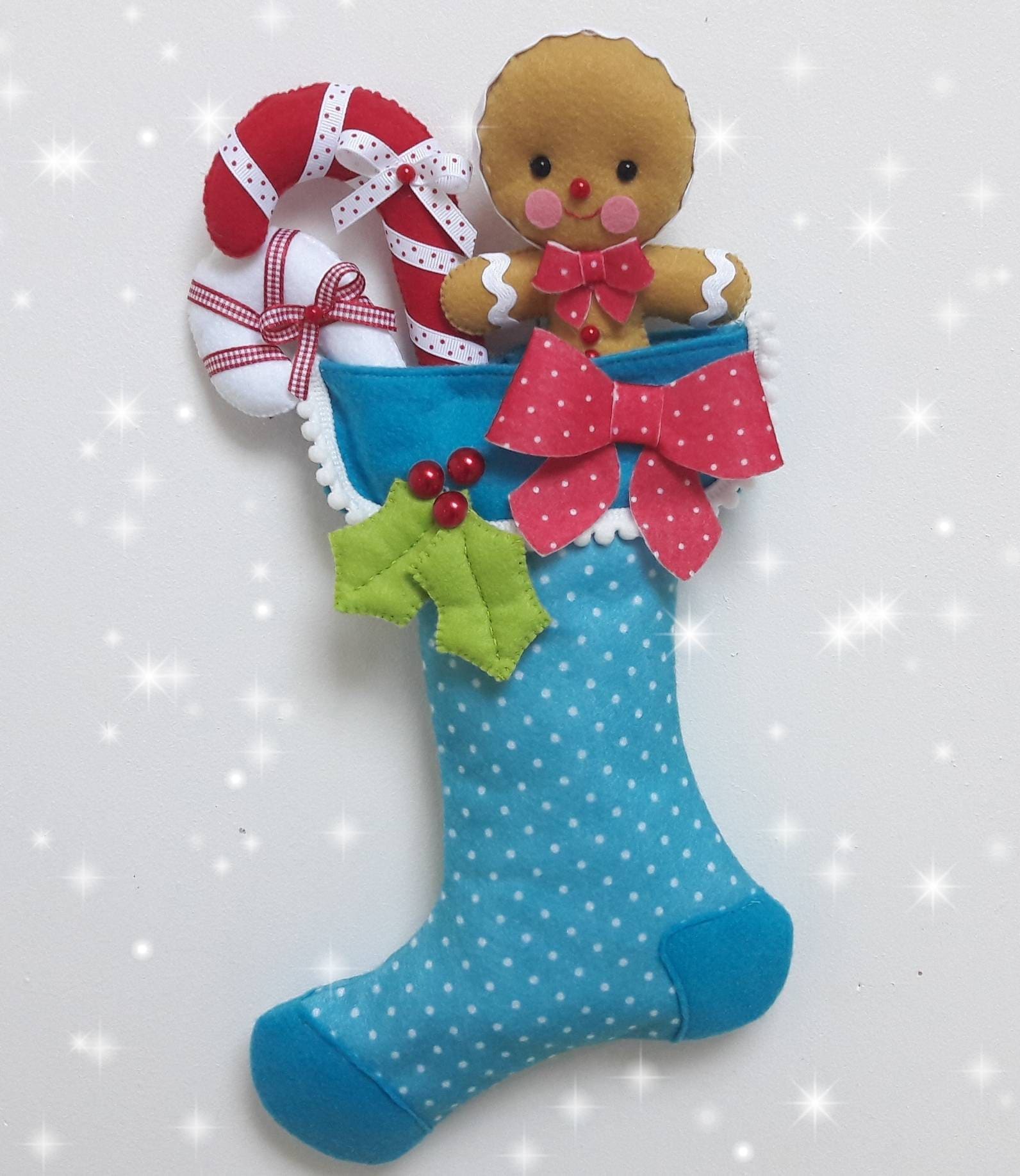 Chaussette de Noël/Décoration Pain d'épice Bonbons Décorations Cheminée