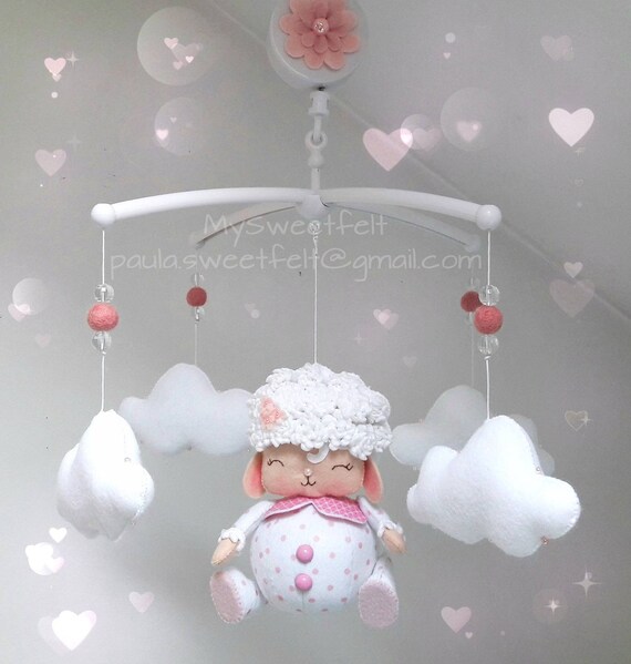 Baby Sheep Crib Mobile Baby Sheep Felt Mobile Baby Lamb Etsy