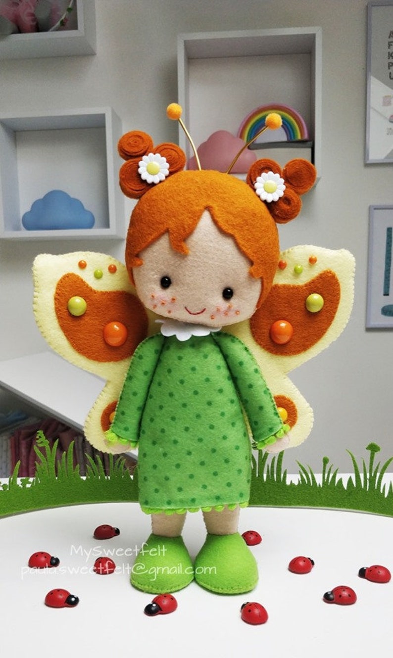 Felt Rag Doll Pattern: Bee, Butterfly, Ladybug (PDF Pattern) - Etsy