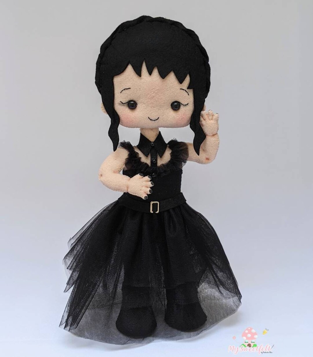 A Cute Decorative Felt Doll Inspired on Wednesday Addams, Party
