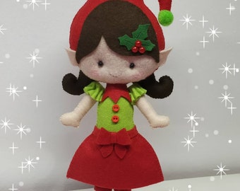 Cute little Elf girl for Christmas décoration / X'mas tree ornament / Elfes / girl elf / Christmas / Noël / decoration Noël / Lutin/ fille