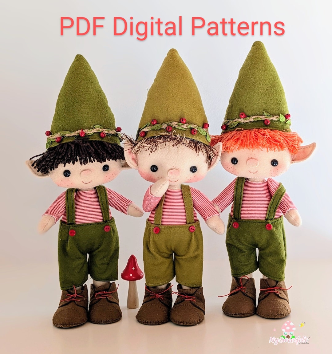 Felt Christmas Elf Doll PDF Pattern: DIY Ornament Sewing (digital ...