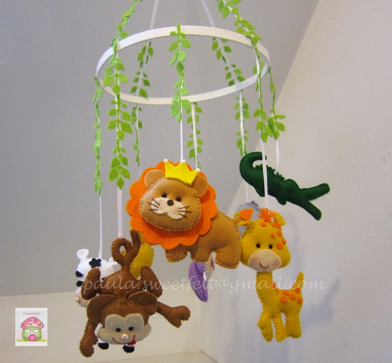 Safari hanging crib mobile / Wild animals baby mobile / Jungle Etsy