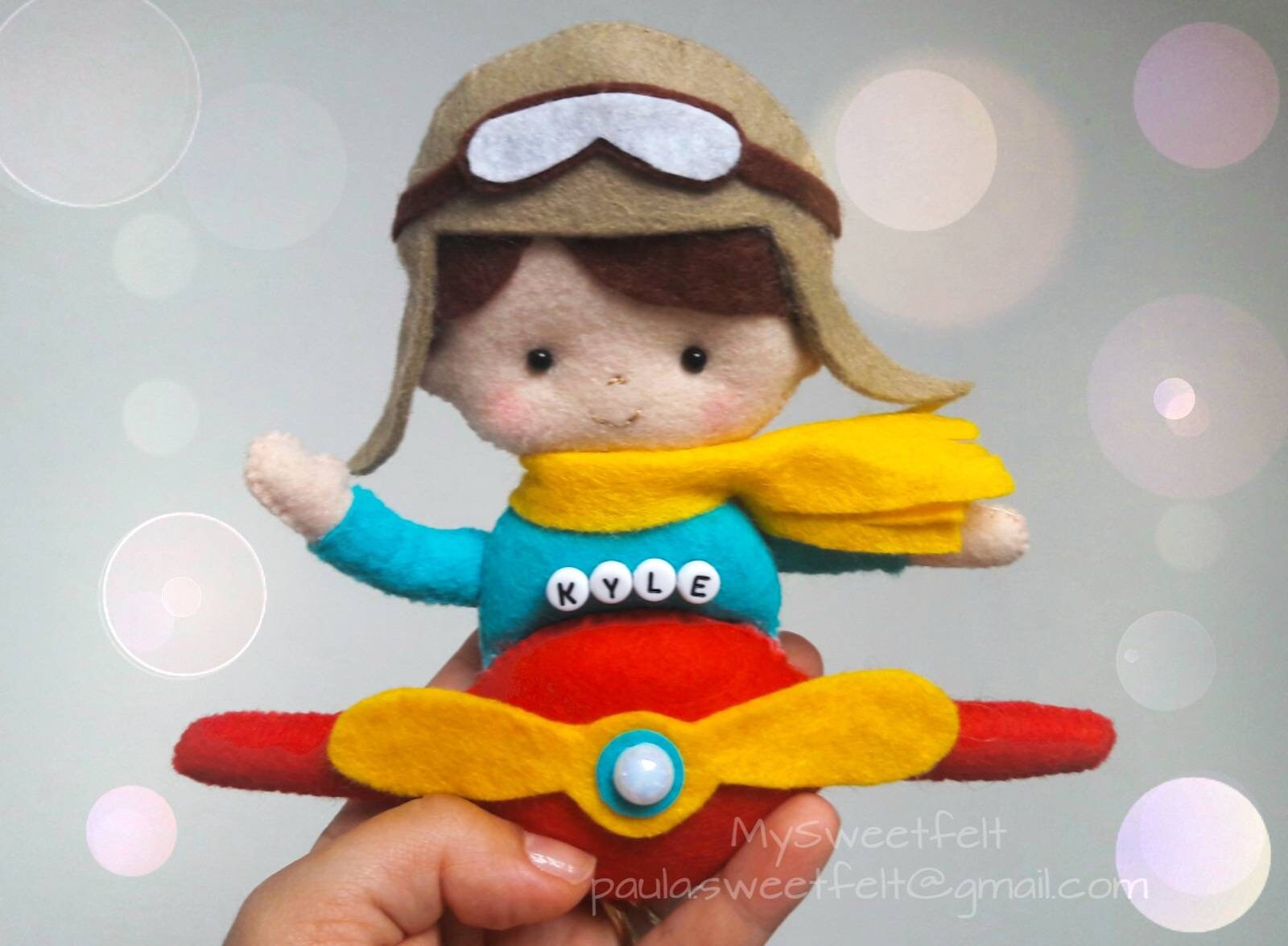 Petit Aviateur Pour Décoration/Pépinière Roomdecor Décor de Fête Topper Gâteau Avion