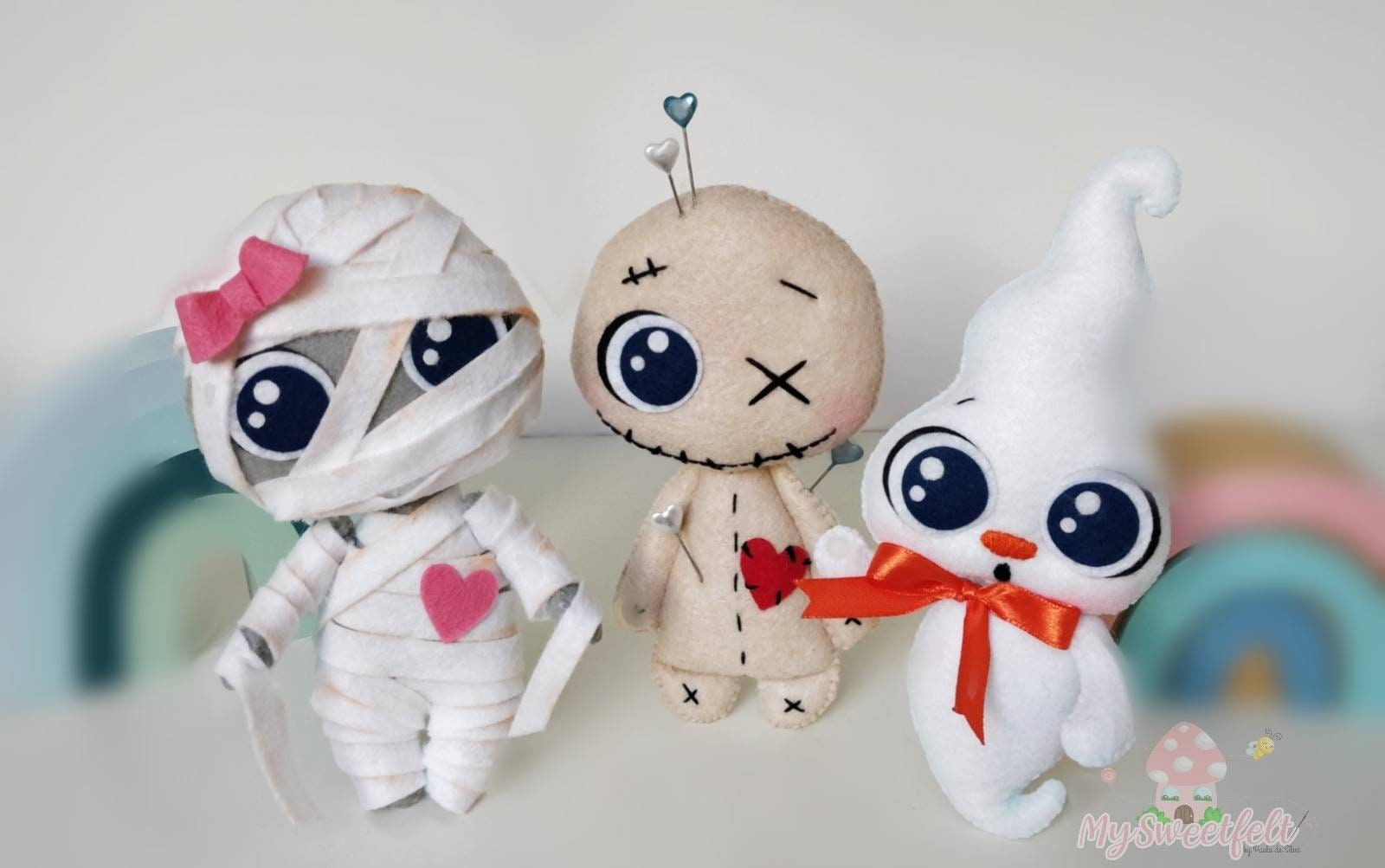 Poupées en Feutre d'halloween, Décorations Momie, Poupée Vudu, Fantôme