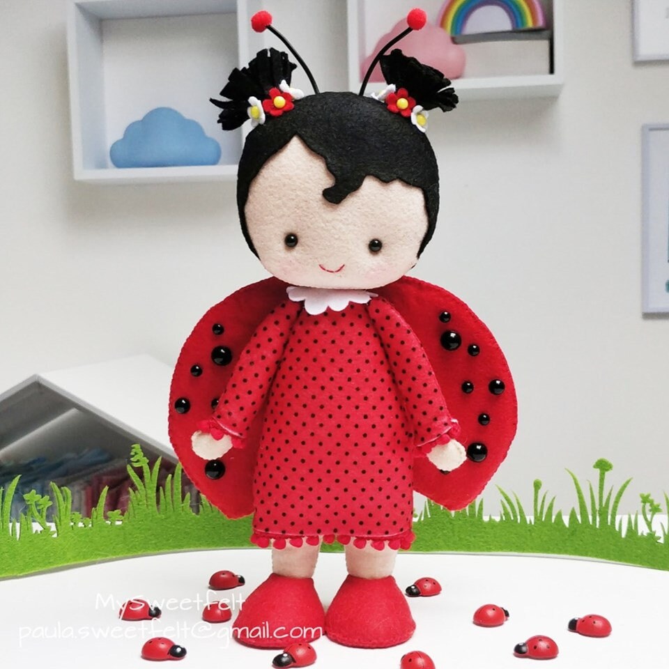 Felt Rag Doll Pattern: Bee, Butterfly, Ladybug (PDF Pattern) - Etsy