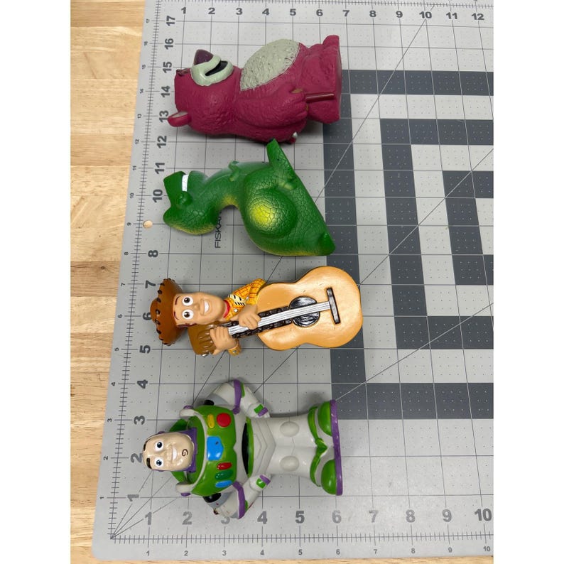 Vintage Disney Pixar Toy Story Bath Toys Buzz Woody Rex Lotso Figures Set of 4 image 5