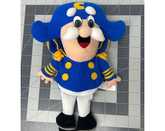 Vintage Captain Crunch Plush 12" Blue 1998 Quaker Oats Cereal Mascot  Kidcore