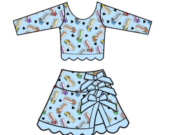 Monorail Magic" Long Sleeve Tutu Set (Pre-Order)