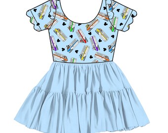 Monorail Magic" Scalloped Short Sleeve Tulle Twirlie (Pre-Order)