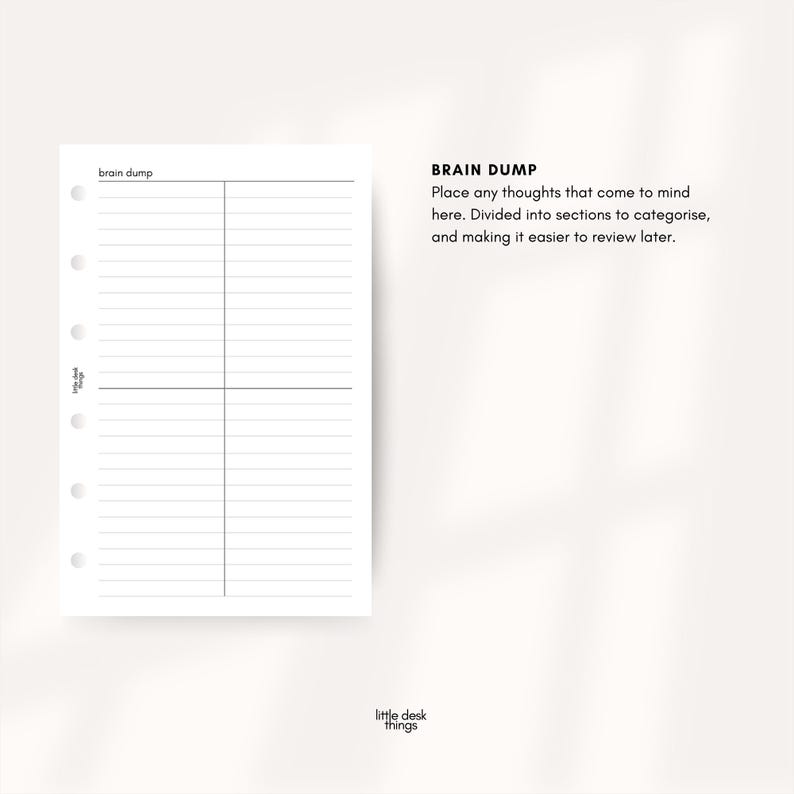 Minimal Planner Insert Bundle A7 Pocket Daily Weekly Monthly Bundle Pocket Ring Insert Filofax Pocket 4 Pages Printable Undated PDF image 7
