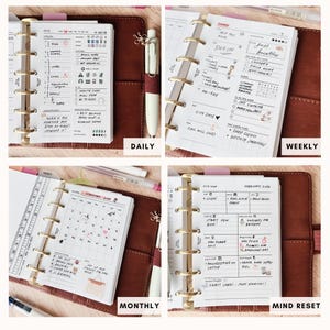 ADHD Planner Printable Bundle 4 Page Pocket Neurodivergent Daily Bundle Rings Journal Insert Minimal PDF Focus Plan image 2