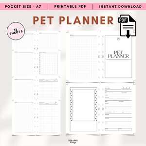 Haustier-Planer-Bündel, Gesundheits-Tagebuch, Impf-Tracker, Medizinischer Planer, Hunde- & Katzen-Planereinlage, Unterlagen-Organizer, PDF Printable
