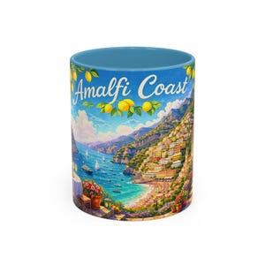 Amalfi Coast Lemon Seaside Scene | Accent Coffee Mug 画像 4