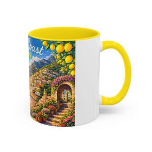 Amalfi Coast Lemon Seaside Scene | Accent Coffee Mug 画像 11