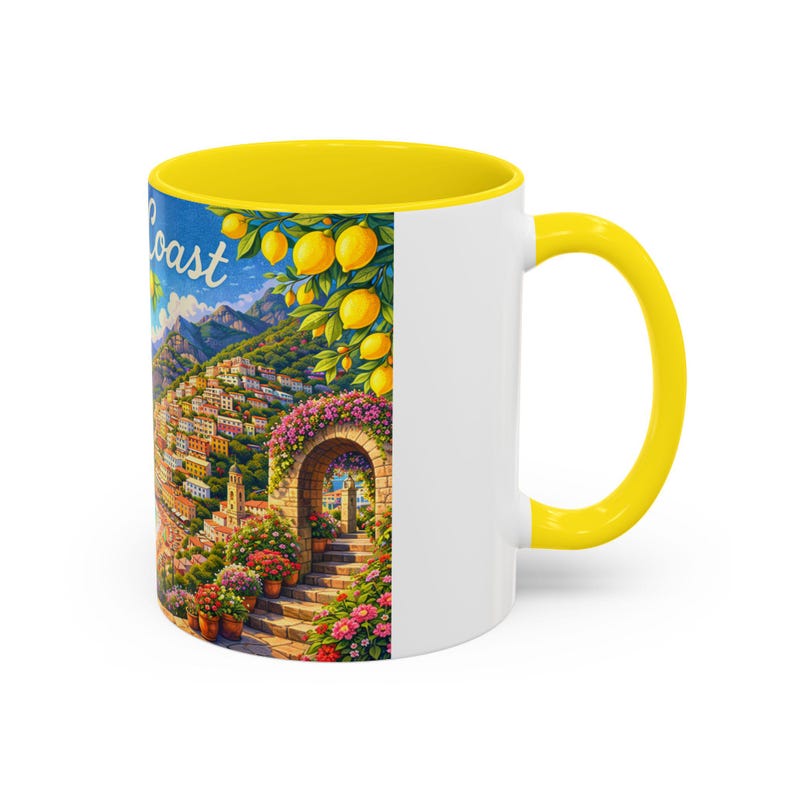 Amalfi Coast Lemon Seaside Scene | Accent Coffee Mug 画像 11