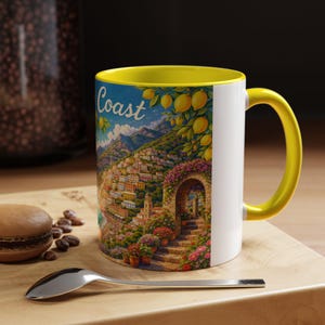 Amalfi Coast Lemon Seaside Scene | Accent Coffee Mug 画像 3