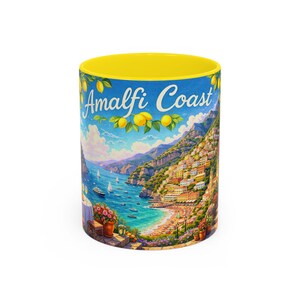 Amalfi Coast Lemon Seaside Scene | Accent Coffee Mug 画像 2
