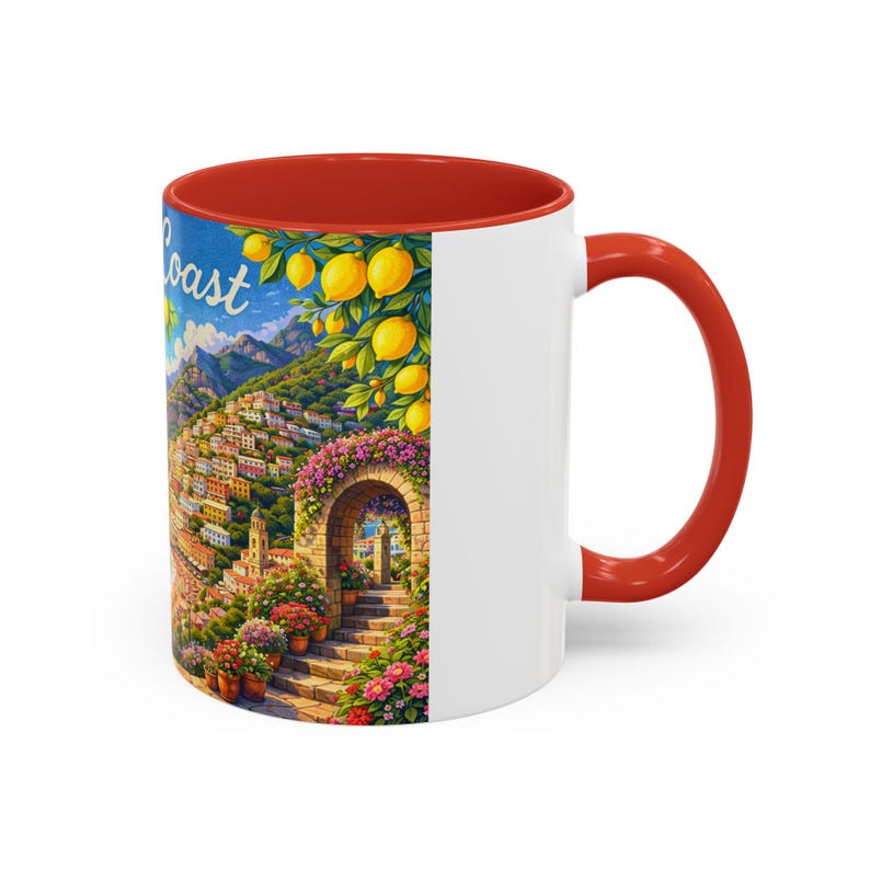 Amalfi Coast Lemon Seaside Scene | Accent Coffee Mug 画像 7