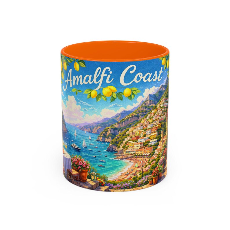 Amalfi Coast Lemon Seaside Scene | Accent Coffee Mug 画像 10