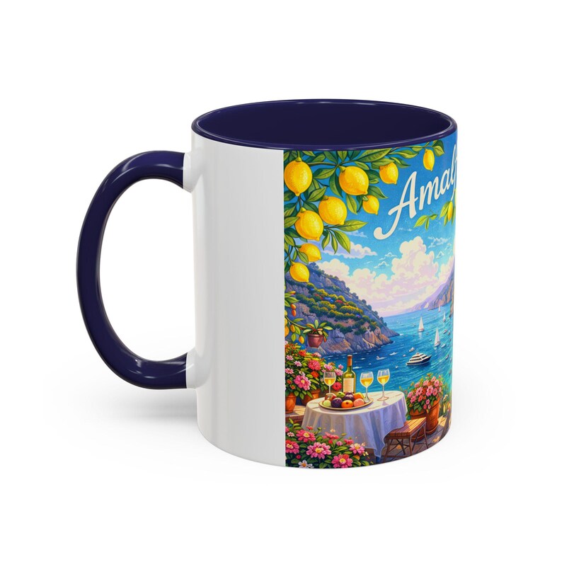 Amalfi Coast Lemon Seaside Scene | Accent Coffee Mug 画像 12
