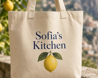 Sofia's Kitchen Cotton Tote | Amalfi Coast Italian Romance Travel Bag