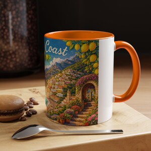Amalfi Coast Lemon Seaside Scene | Accent Coffee Mug 画像 14