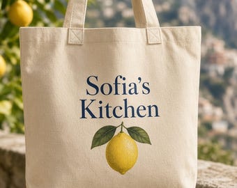Sofia's Kitchen Cotton Tote | Amalfi Coast Italian Romance Travel Bag