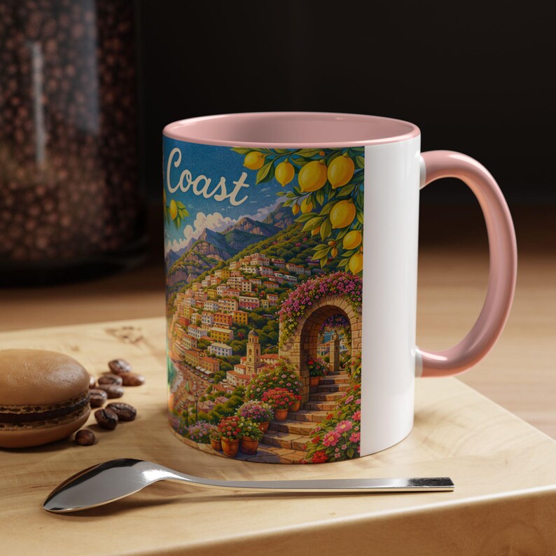 Amalfi Coast Lemon Seaside Scene | Accent Coffee Mug 画像 9