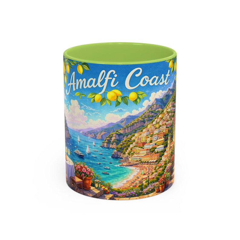 Amalfi Coast Lemon Seaside Scene | Accent Coffee Mug 画像 8
