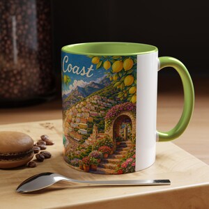 Amalfi Coast Lemon Seaside Scene | Accent Coffee Mug 画像 15
