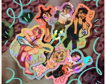 King Gizzard "Drag Night 2025" Colored Holographic Stickers