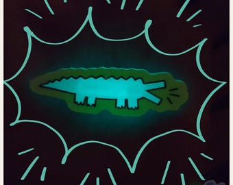Keith Haring-style Gator Glow-in-the-dark Pins