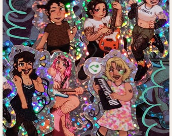 King Gizzard "Drag Night 2025" Glitter Holographic Stickers