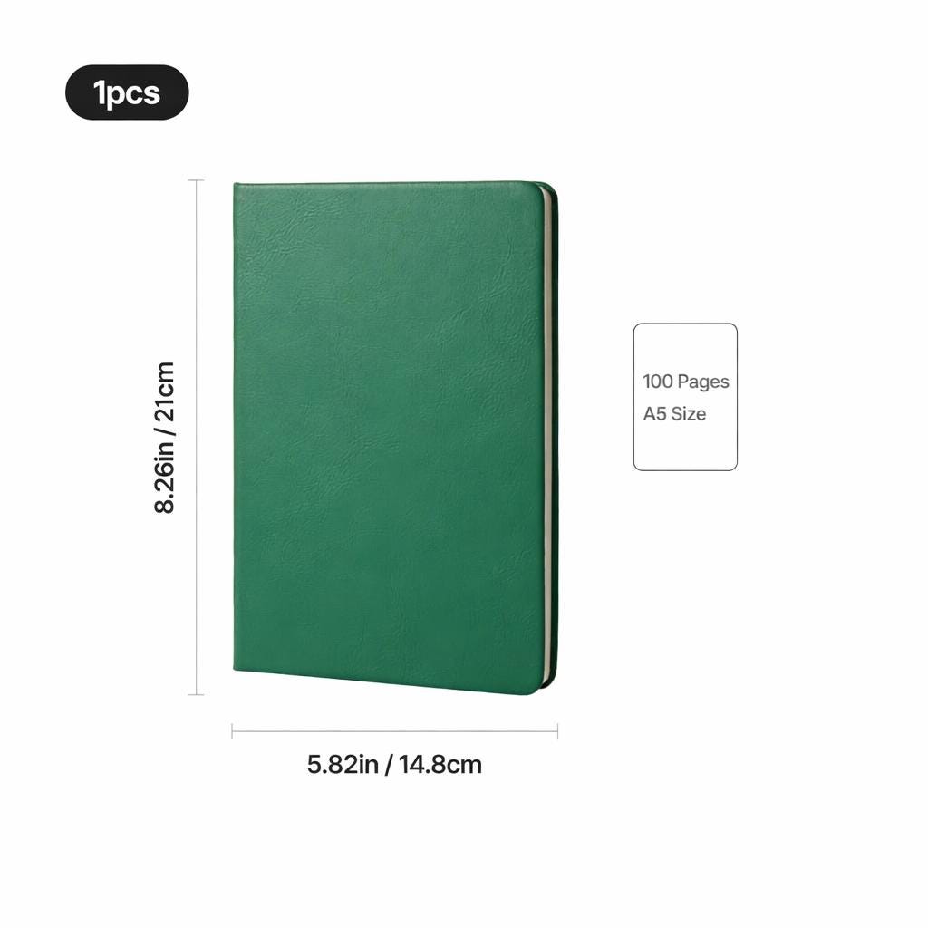 Personalized A5 PU Leather Notebook – Brown to Silver