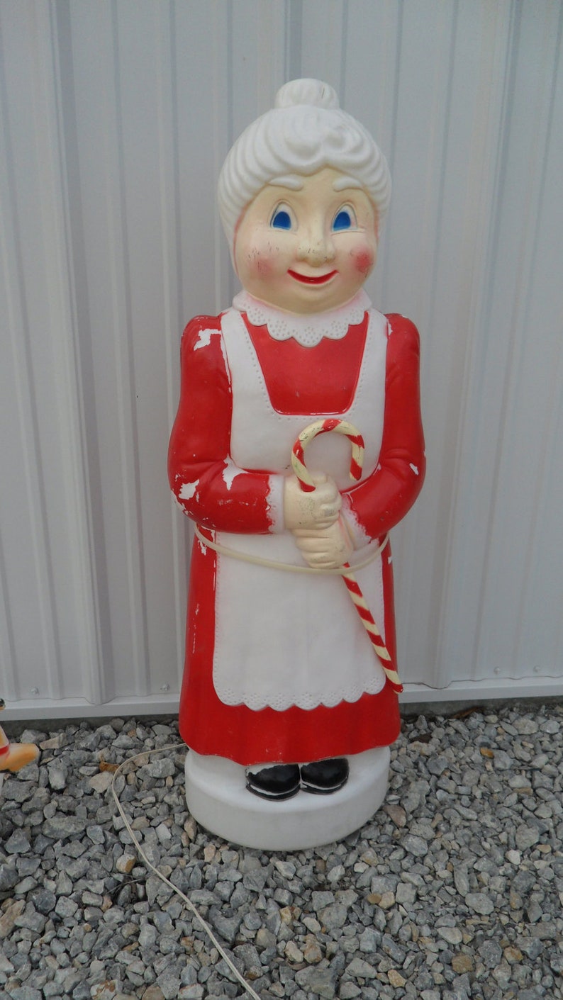 Vintage Blow Mold Mrs. Santa Claus Retro Christmas Yard  Etsy