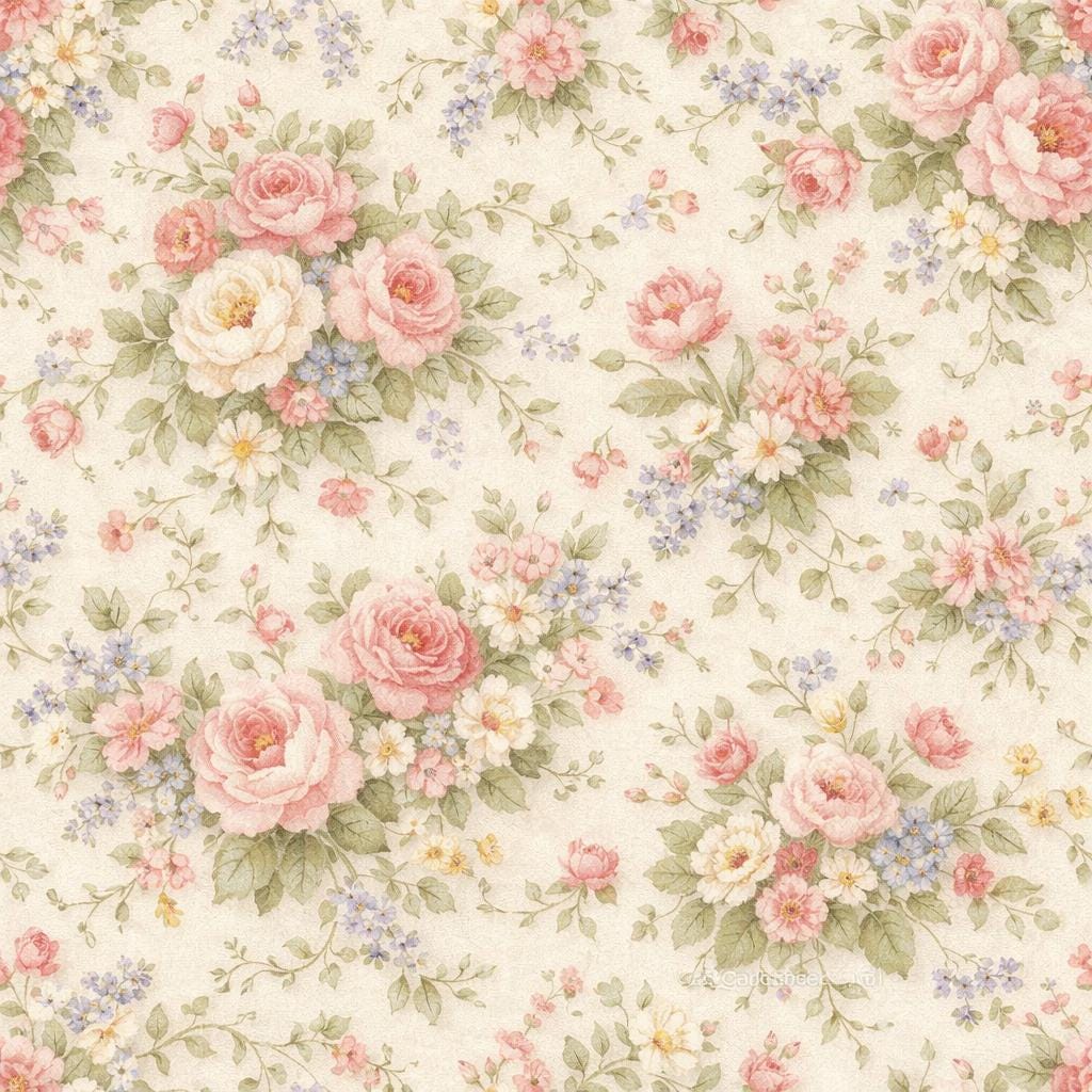 Vintage Floral Garden, Vintage Victorian Floral Fabric, Antique ...
