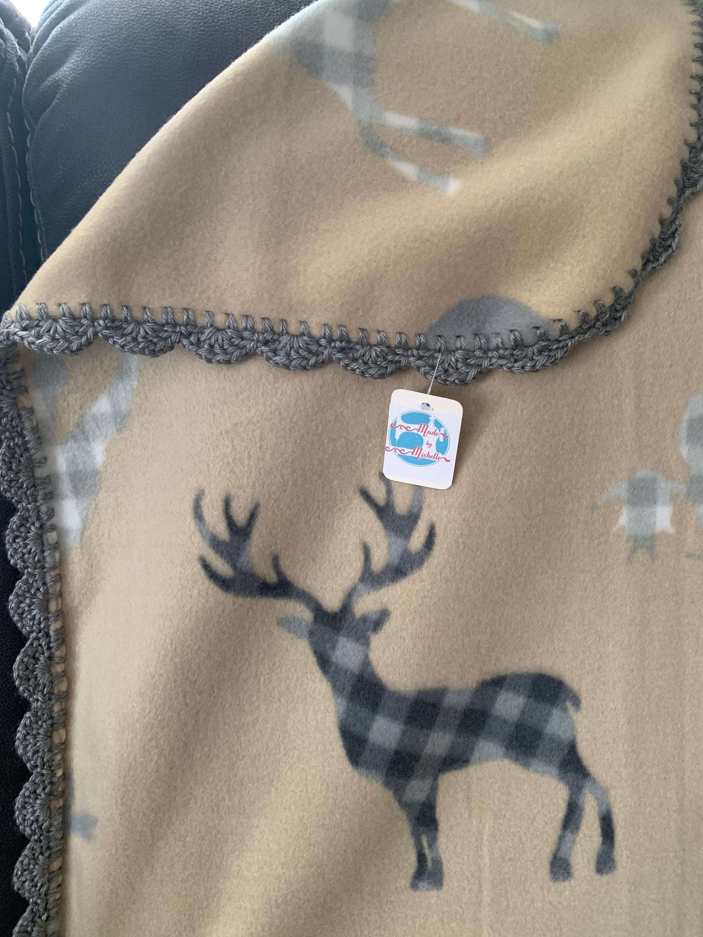 Fleece blanket fleece throw Deer and moose fleece blanket Etsy