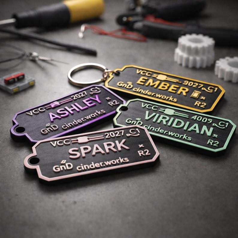 Custom PCB Name Keychain | Circuit Board Tech Gift | Personalized 3D ...